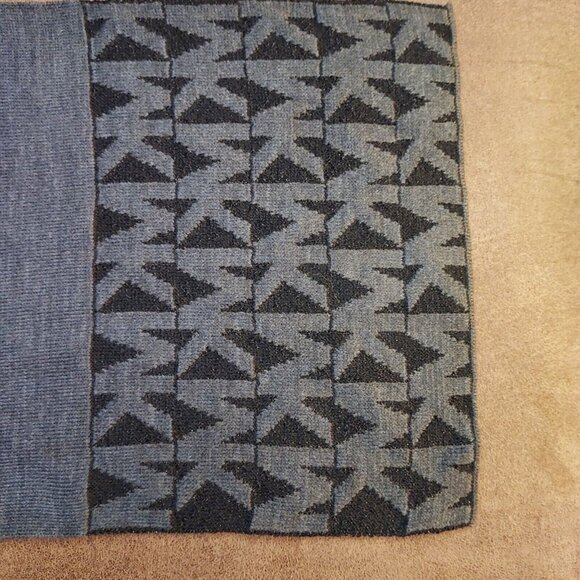 MICHAEL KORS DERBY BLACK AND GRAY METALLIC MK LOGO MUFFLER SCARF NECK WARMER - Picture 7 of 10